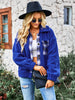 THAT FEELING POCKETED FUZZY JACKET - BLUE