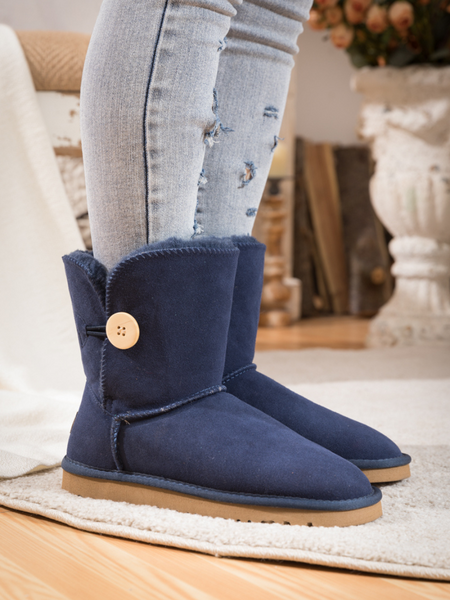UGG♡手袋♡ネイビー♡ SMAIBULUN Ugg | Faux Fur-Lined Classic Side Button Ugg Boot - Navy