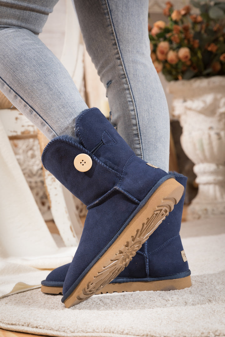 Jeans Navy Ugg Style Boots Tall Navy Blue Women's UGG With Unique