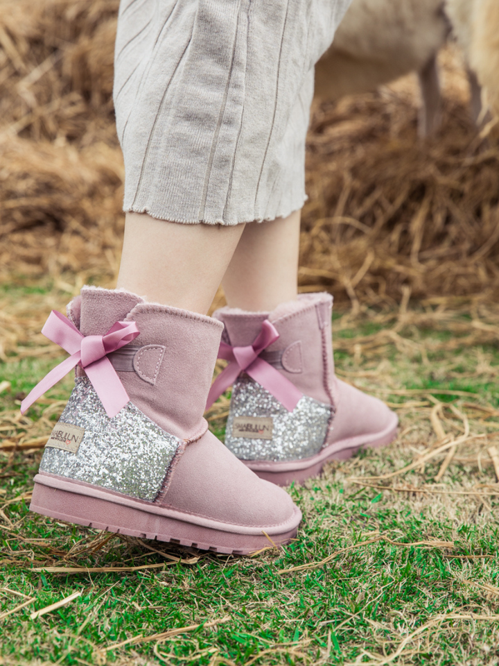 Sequins Ballet Bow Mini Boots Pink SMAIBULUN Ugg