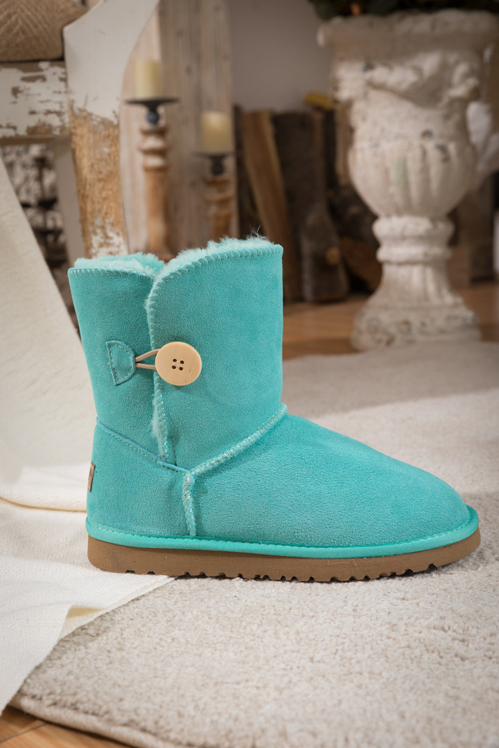 SMAIBULUN Ugg | Faux Fur-Lined Classic Side Button Ugg Boot - Turquois