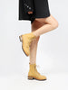 JADY ROSE | CLASSIC LEATHER COMBAT BOOTS - YELLOW